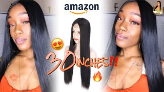 Affordable 30 Inch Middle Part Wig  From Amazon  Feat. Stamped Glorious | Wig Review