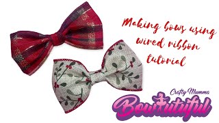 Making Christmas Hair Bows Using Wired Ribbon / Hair Bow Tutorial / How To Make Hair Bows