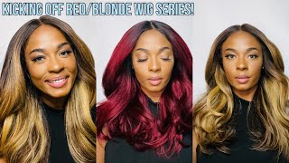 Red And Blonde Wigs Series Wig 1  | Outre Melted Hairline Hd Lace Front Wig Karmina
