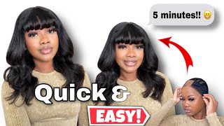 No Glue!! No Gel!! Quick And Easy Non-Lace Fake Scalp Bodywave Wig Install | Ygwigs