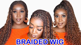 Serves A Look! - Full Lace Triangle Box Braided Wig With Boho Curls