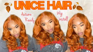 Autumn Approved!? Unice Ginger Orange Body Wave Lace Part Wig | Sashaiconic