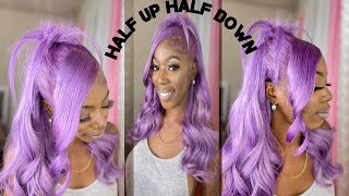 Half Up Half Down Claw Clip Bang Hairstyle