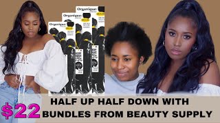 I'M Shook$22 Beauty Supply Hair| Half Up Half Down On Short Natural Hair |Twa Hair 4B 4C