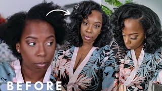 $17 Wig  No Leave Out! Outre Converti Cap Lady Lioness Natural Texture Half Wig Install & Styling