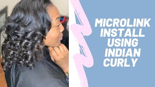 Installing Microlinks Using Indian Curly Hair