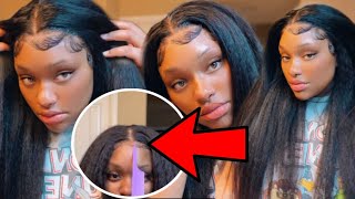 Bomb Bald Cap+Natural Kinky Straight Wig Install For Beginner| |  Is This My Hair?? Ft.Sunber Hair