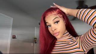 Cherry Bomb !!  Watch Me Slay This Red Lace Frontal Wig !! Ft. Eullair Hair !