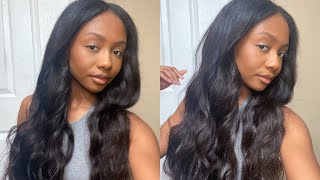 5 Minute V-Part Body Wave Wig Install | No Glue Or Gel | Ft. Beauty Forever Hair