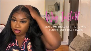 The Best Synthetic Wig! Motown Tress 13X6 Frontal Wig | Soft Fluffy Baby Hairs | Wig Install