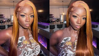 Step By Step Melted Lace Frontal Wig Installation | Ginger Hair With Highlights | Wiggins Hair