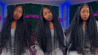 Detailed Glueless 28 Inch Deep Wave Frontal Wig Install Ft. Wiggins Hair