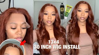 Red Brown 30 Inch Wig Install | Glueless 13X4 | Unice Hair