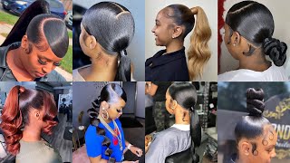 New & Latest Sleek Ponytail Hairstyles For Black Women 2023 | Cute