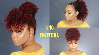 How To $10 Drawstring Ponytail On Natural Hair
