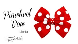 How To Make A Pinwheel Hair Bow  Diy Hair Bows With Ribbon Tutorial With Clips