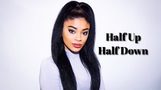 Quick Half Up Half Down On Straightened Hair | Jasmeannnn