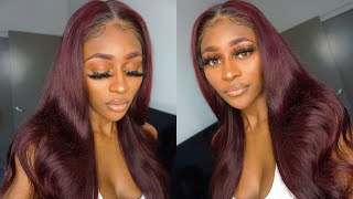 How To Dye Dark Hair Red Without Bleach ! Loreal Hicolor | 6X6 Closure Wig | Asteria Hair