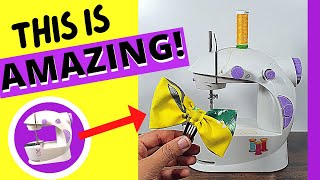 How To Use A Mini Sewing Machine To Make Hair Bows | Diy Bows | Fabric Bow Tutorial | Bow Clips Diy
