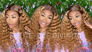 Fall Color Hair! Voluminous Curly Cool Brown Lace Front Wig Ft. Beauty Forever Hair