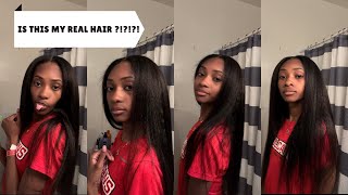How To: Styling My Kinky Straight Bundles | Blowout Style | Natural Looking Extensions