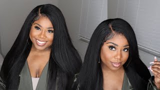 Natural Edge Hairline W/ Baby Hairs | Kinky Straight Wig Install | Beauty Forever Hair