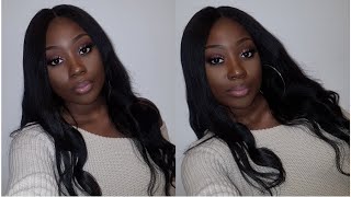 Natural Affordable Kinky Straight Glueless Lace Front Wig | Afsisterwig