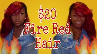 $20 Fire Red Sensational Lace Front Wig - Perm Romance