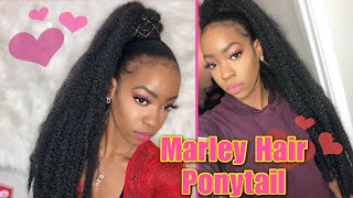 Marley Hair High Ponytail 4 Valentines Day| Natural Hair