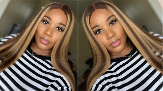 So Gorgeous!!! I Brown & Blonde Highlight Lace Front Wig I Donmily Hair