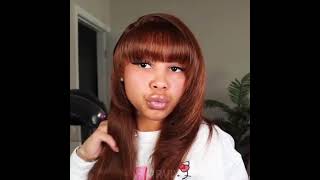 What An Invisible Cappuccino Hd Lace Wig For Black Women | Layered Blonde Wig With Bang #Shorts