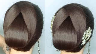 Easy Juda Bun Hairstyles For Long Hair With Lock Pin!New Hairstyle For Girls With Lock Pin! Longhair