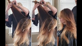 Dry Hair Cutting Technique On Long Hair | Long Layered Dry Cut Tutorial