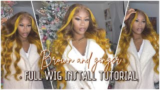 Full Wig Install Tutorial! Wiggins Hair Brown And Ginger Perfect Fall Color
