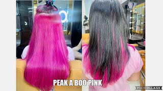 Pink Hair Color | Peak A Boo Hairstyle | Hair Ideas 2022 | Warna Rambut Pink