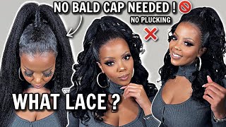  No Glue No Bald Cap No Plucking Best Clear Lace! Glueless Kinky Straight Wig Lasts 1 Week Rpghair