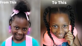Ponytail Hairstyle For Kids With Marley Hair | Kids Natural Hairstyles