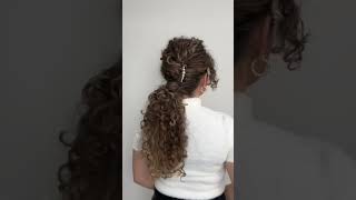 Easy French Twist Low Ponytail On Curly Hair (Holiday Hairstyle)