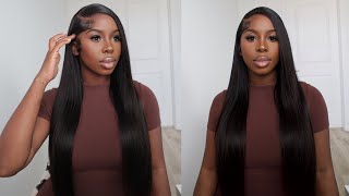 Sleek Side Part Realistic Hairline Wig Install Ft. Ashimary Hair