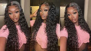 Long 30 Inch Water Wave Hd Lace Frontal Wig Install Ft. Allove Hair