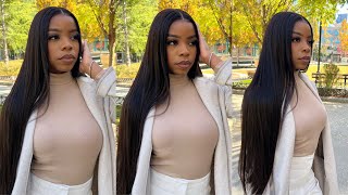 The Best Straight Lace Front Wig I'Ve Tried! 34" Transparent Lace Ft Ashimary Hair