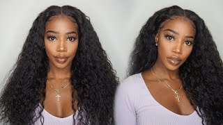 How To Style 250% Water Wave Hair Lace Front Wig | Chantiche.Com