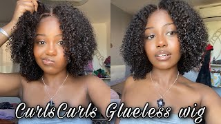 14 Inch Glueless Kinky Curly Sarah Wig // Curlscurls