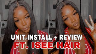 Watch Me Install + Review This 26 Inch Straight 13X6 Frontal Unit Ft. Isee Hair  | Kayla Monet