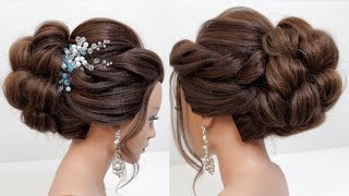 Wedding Hairstyle For Long Hair. Braided Hairstyle. Low Bun