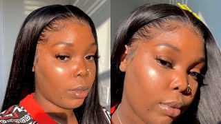 (Detailed) How To Get A Flawless Glueless Frontal Install With Got2B Freeze Spray | West Kiss Hair
