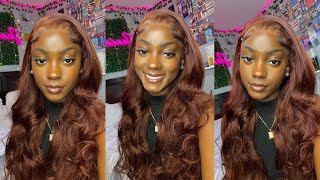 Cute Red/Brown Lace Front Wig Install  | *Easy Beginner Friendly* Ft. Nadula Hair