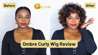 Winter Protective Hairstyle | Beginners Friendly | Ombre Curly Wig Review Ft Junoda Hair
