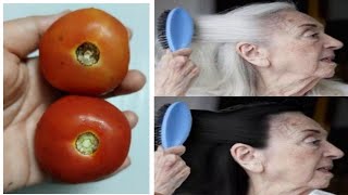 White Hair  Black Hair Naturally In 6 Minutes !! Get Rid Gray Hair Naturally With Tomato Coffee !!