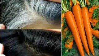 White Hair To Black Hair Naturally Permanently With Carrot Coffee | Gray Hair Natural Dye In 6 Mins